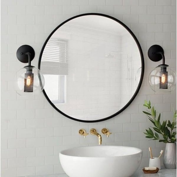 Jackie Mirror MR1119ORB Modern Circular Vanity Mirror with Oil Rubbed Bronze Finish